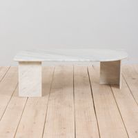 Table basse en marbre blanc Bianco Carrara sur mesure, pierre naturelle, table centrale pour salon, décoration de villa