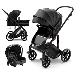 Poussette de bébé 3 <span class=keywords><strong>en</strong></span> <span class=keywords><strong>1</strong></span> avec <span class=keywords><strong>berceau</strong></span> de sécurité <span class=keywords><strong>4</strong></span> <span class=keywords><strong>en</strong></span> <span class=keywords><strong>1</strong></span>, landau pliant pour enfants, système de voyage <span class=keywords><strong>en</strong></span> voiture, landau - Product Image 3