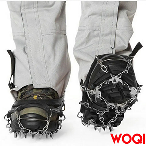 Woqi Couverture antidérapante Chaîne en acier inoxydable Griffes de glace de ski en plein air pour la neige Randonnée Escalade - Product Image 6