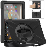 Étui en silicone robuste avec bandoulière et dragonne pour Amazon Kindle Fire 10 pouces 2021 Nouveauté