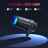 20W Mini RGBW LED Pinspot Licht Bühnenstrahler mit Fernbedienung für Disco, DJ, Party, KTV und Spiegelkugeln – Punktstrahler