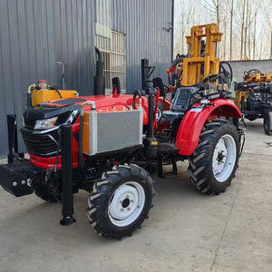 Plataforma de Perforación de Pozos de Agua Montada en Tractor, Máquina Perforadora Hidráulica de 200 m de Profundidad, Color Amarillo Rojo - Product Image 2