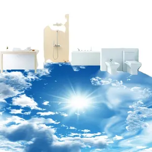 3D Custom Muursticker Waterdicht Blauwe Hemel Witte Wolken Shining Foto Behang Voor Muren Home Decor Muurschildering Post