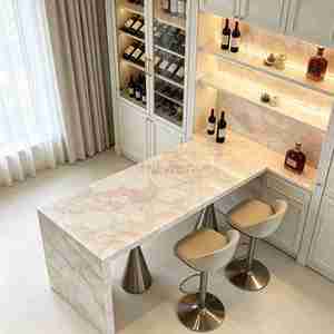 Modern Bar <b>Table</b> Natural Marble Top Kitchen <b>Island</b> Counter for Home Restaurant Hotel - Product Image 5