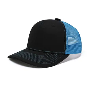 قبعة شبكية قطنية متعددة الألوان للرجال بتصميم تراكر على طراز قديم مخصصة حسب الطلب