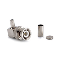 Conector macho de ángulo recto R/A de crimpado BNC para cable RG58 LMR195 LMR240 RG142
