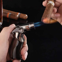 Vente en gros de torche à cigare au gaz butane à quatre flammes prix de briquet jolis accessoires pour fumeurs
