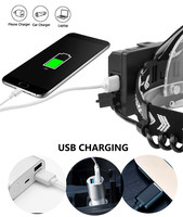 Leistungsstärkste XHP90 LED-Stirnlampe 18650 USB Wiederaufladbare LED-Kopflampe Zoombare LED-Stirnleuchte Angellampe