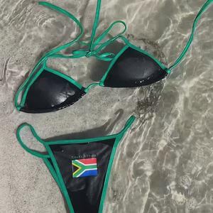 Costume da bagno bikini a due pezzi da donna, sexy, con triangolo all'americana <span class=keywords><strong>e</strong></span> <span class=keywords><strong>perizoma</strong></span> brasiliano - Product Image 3