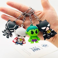 Porte-clés de dessin animé, porte-clés d'anime Avengers, figurine en silicone, porte-clés de voiture, bijoux, jouets, cadeau