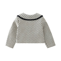 Ensemble deux pièces pour bébé fille, tenue pied-de-poule, veste à col Claudine et body bébé pour fête de mariage, barboteuse personnalisée