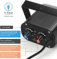 Lumières de scène RGB 48 LED lumière stroboscopique flash 7 couleurs avec télécommande activée par le son fête KTV Bar DJ éclairage à la maison