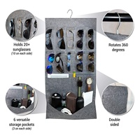 Organisateur de lunettes de soleil mural double face en feutre écologique de qualité supérieure avec poches