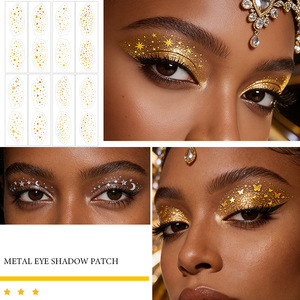 Parches de Maquillaje con Estampado Dorado, Pegatinas Brillantes a Prueba de Agua para Ojos, Arte Facial Temporal - Product Image 2