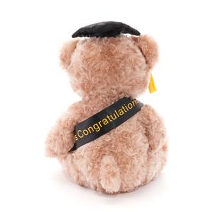 Adorable ours en peluche marron pour la remise des diplômes, jouet en peluche doux avec écharpe et toque pour cadeau de fête universitaire - Product Image 5