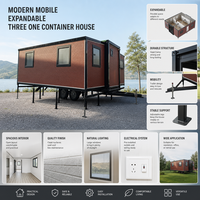 Maison conteneur moderne mobile préfabriquée extensible trois-en-un : solutions d'aménagement pour chambre, hôtel, bureau, espace de vie – Style Mid-Century Modern