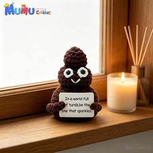 Poupée en tricot et crochet Art Déco, faite main, originale, adorable, amusante, humoristique, en forme de crotte, décoration mignonne, cadeau anti-stress super efficace - Product Image 2
