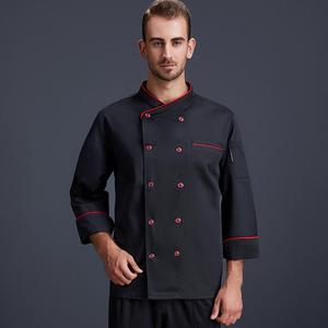 Veste de chef à manches longues imperméable avec logo personnalisé, uniformes de restaurant et de bar, vêtements de travail, veste de chef en polyester/coton, uniforme de travail - Product Image 3