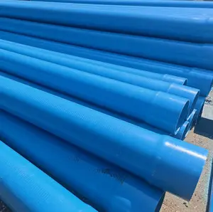 Pipa pvc Diameter besar 100-255mm pipa selubung sumur biru dengan koneksi berulir untuk borewell