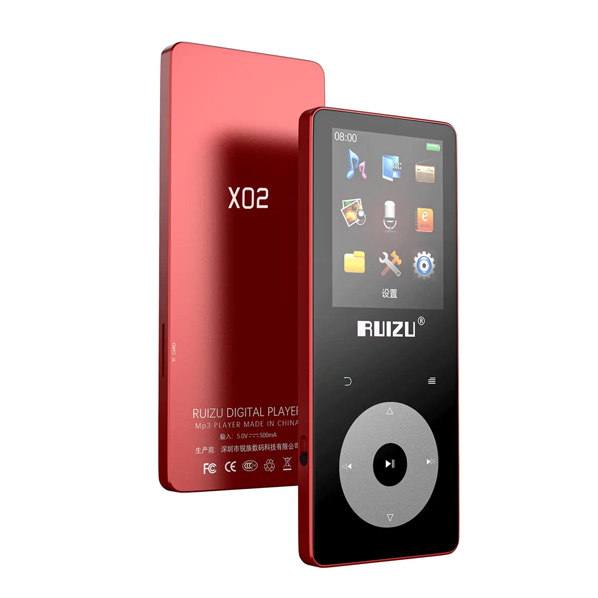 16GB Mp3 Player with BT V5.0 - Portable Digital Lossless Music Player for Walking Running,Super Light Metal Shell Touch Buttons