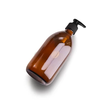 Großhandel 100ml 200ml 250ml 300ml Bernsteinfarbene Mattglasflasche mit Pumpverschluss für Lotion, Sirup, Flüssigseife und Spenderverpackungen