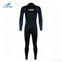 Combinaison de plongée en néoprène à manches longues pour homme, 2-3 mm, bleu noir, pour le surf, la plongée en apnée et la plongée sous-marine