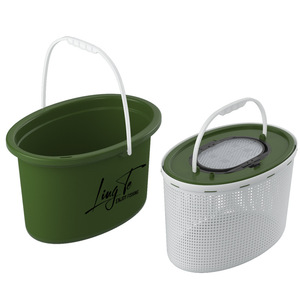 Seau à poissons vivants double couche portable avec système de rebond automatique et maille respirante anti-évasion pour la pêche en ruisseau - Product Image 3