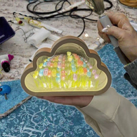 Lampu Tidur LED Modern Berkualitas Tinggi Estetik Awan Cermin Buatan Tangan DIY Lampu Bunga Tulip Akrilik