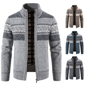 Custom LOGO OEM Men Sweater Winter Casual Knitwear Zip up Cardigan <strong>Jumper</strong> Graphic Jacket Knitted Sweater Men - Product Image 1