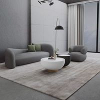 Canapé d'angle trois places en bouclette blanc pour salon – Collection unique