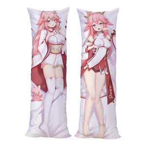 Almohada Corporal <span class=keywords><strong>Dakimakura</strong></span> de Anime Personalizada de Fábrica Directa, Genshin Impact Yae Miko, Chica Sexy de Dibujos Animados, Piel de Durazno, 2 Caras Geométricas - Product Image 1