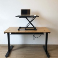Bureau à domicile poste de travail ergonomique stable assis debout bureau écran d'ordinateur ordinateur portable pneumatique convertisseur de bureau debout