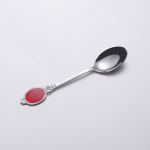 Ensemble cuillère et fourchette SFB108 811 avec manche orné de pierres précieuses, en acier inoxydable, vaisselle élégante pour café, gâteau, fruits, décoration de la maison - Product Image 5
