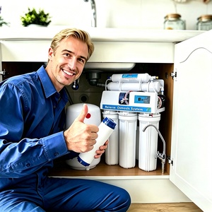 Système de filtration d'eau sous évier <span class=keywords><strong>Naturewater</strong></span> 5 étapes RO en acier inoxydable autonettoyant 75 GPD pour usage domestique et hôtelier - Product Image 6