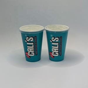 Gobelets en papier pour boissons froides et café à emporter, biodégradables, <span class=keywords><strong>de</strong></span> qualité alimentaire, avec revêtement PE PLA, impression personnalisée, 16 oz et 22 oz, avec couvercle - Product Image 2