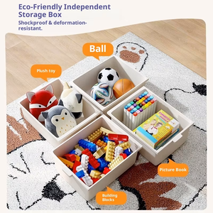 Étagère de rangement pour jouets d'enfants à grande capacité, multicouche, inclinée, écologique, en matériau PP, avec roulettes, mobile, salon - Product Image 4