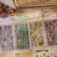 6 feuilles Plantes Botaniques Autocollants PET Transparent Décoratif Fleur Adhésif Diy Autocollant Stickers Planificateur Journal Journal Scrapbook