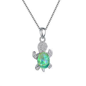 Eenvoudige Platina Schildpad Toermalijn Ketting Sleutelbeen Keten Diamanten Schildpad Dier Serie Ketting Sieraden - Product Image 6