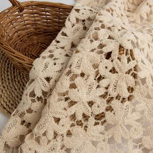 أزياء الكروشيه متماسكة صافي نسيج الدانتيل القطن قماش الدانتيل الأنيق لفستان الشاطئ - Product Image 2
