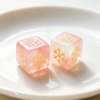 Ensemble de dés en résine rose gelée avec chiffres émeraude, dés polyédriques pour jeux de rôle RPG, accessoires