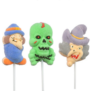 Bonbons multicolores aromatisés aux fruits, crâne factice, <span class=keywords><strong>sucette</strong></span> en guimauve artisanale pour Halloween - Product Image 1