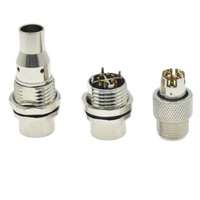 Connecteur de panneau femelle M12 X Code 8 broches, prise Ethernet 100 Mbps, blindage EMI 360° pour interface réseau d'équipement industriel