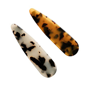 Pinza para el pelo de acetato en forma de lágrima, resina brillante pulida a mano, herramienta de peinado elegante y compacta para flequillo y cabello fino, uso diario - Product Image 2