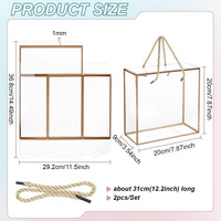 Boîtes cadeaux en plastique PET transparent traiter la faveur de poignée de bordure dorée avec cordon fête des mères fête d'anniversaire faveurs de mariage boîte-cadeau transparente