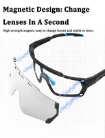 Nouvelles lunettes de cyclisme OEM Lunettes de soleil magnétiques à changement de couleur pour les sports de jour et de nuit pour les activités de vélo en plein air pour