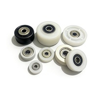 Roulettes de porte coulissante d'usine, roues plates en nylon blanc avec roulement 608