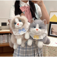 Peluche chat réaliste et mignonne, série 'Guérison' pour filles, coussin cadeau, vente en gros