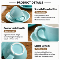 Ensemble tasse et soucoupe à expresso en porcelaine personnalisable Kingze pour café, hôtel, restaurant, barista, service à domicile, tasses à café Demitasse