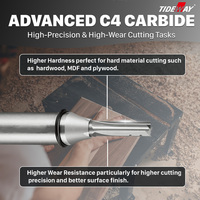 Tideway CNC Outils de fraisage à 4 cannelures en carbure de tungstène, forets longs OEM, queue de 1/2 et 1/4 pouce pour le travail du bois
