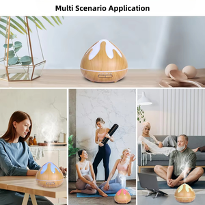 Humidificateur d'air télécommandé 500ml avec logo personnalisé Diffuseur d'arômes d'huile volcanique électrique ultrasonique portable Trèfle à quatre feuilles en bois - Product Image 4